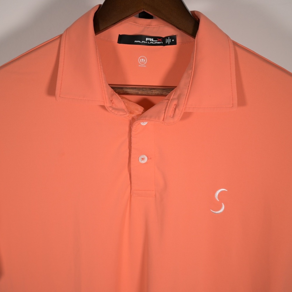 RLX‎ Ralph Lauren Mens M $120. Performance Orange/Coral short sleeve polo-Golf